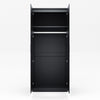 Black High Gloss 2 Door Wardrobe Bedroom Furniture Hanging Rail Storage Cabinet