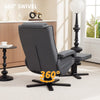 Rocker Swivel Recliner Chair with Footstool, Upholstered Recliner Armchair, Grey