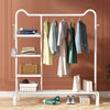 Black Metal Clothes Rail Rack Garment Stand Corner Open Wardrobe with Shelf