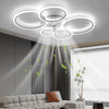 Dimmable LED Ceiling Fan Light Living Room Chandelier Lamp With Remote Control