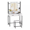 Modern Dressing Table Set 2 Drawer LED Lighted Mirror Makeup Vanity Desk 80x40
