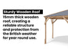 Bar Gazebo 4m x 3m Pressure Treated Wood Garden Shelter Roof Shingles Utopia