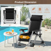 NAIZEA Outdoor Padded Lawn Recliner Zero Gravity Chair Folding Chaise Chairs