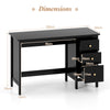 Computer Desk Modern Writing Desk with 3 Drawers-Black