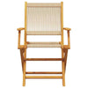 3 Piece Bistro Set Beige Polypropylene and Solid Wood S7H5