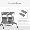 2Seater Garden Swing Outdoor Patio 2Separate Chairs Handrails Removable Canopy