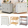 Kitchen Trolley Cart Rolling Island Cart Serving Cart Large Storage Wine Rack