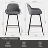 Bar Stools Set of 2 Faux Suede/ PU Leather Breakfast High Chairs Kitchen Pub