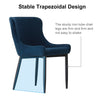 2x Dining Chairs Blue Velvet Home Matte Black Legs Soft Seat Furniture