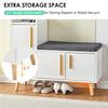 Wooden Shoe Storage Cabinet Bench With Seat Cushion Shoe Organizer Footwear Rack