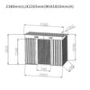 Panana 8FT X 4FT Grey Metal Garden Shed Pent Roof Tool Storage FREE FOUNDATION