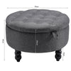 Large Chesterfield Footstool Deep Button Pouffe Ottoman Coffee Table Chair Stool
