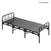 Foldable Single Metal Bed Frame Platform Bed w/ Headboard Slatted Support Black