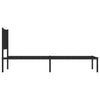 Metal Bed Frame with Headboard Black 100x190 cm