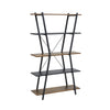 Wooden Bookshelf Bookcase Industrial Style Shelves 5 Tier Display Rack Organiser