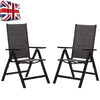 Patio Folding Reclining Garden Outdoor Picnic Arm Chair Textilene High Back