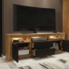 TV Unit 160cm I Sideboard Cabinet I TV Stand I Black Matt Doors I Free LED