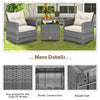 3 PCS Patio Furniture Set Outdoor Patio Rattan Sofa Set W/ Soft Seat White