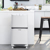 Kitchen Rubbish Waste Bin Recycling Dual Multi Compartment Pedal Dustbins Wheels