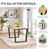 Cotswold Oak and Black Solid Wood Dining Table