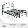 Metal Bed Frame with Arched Headboard and Footboard/Heavy Duty Slat Support