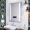LED Bathroom Mirror Bluetooth Shaver Socket Illuminated Demister Clock Touch
