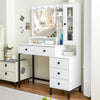 Dressing Table Set with 3 Colours LED Lights Mirror Vanity Makeup Desk 5 Drawer