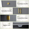 Floor Storage Cabinet Modern Buffet Sideboard with Drawer & Doors-Grey