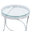 Round Sofa Side Table Glass Top End Coffee Table Chrome Leg Living Room Bedroom
