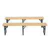 LIFELOOK Outdoor Wooden Folding Beer Table Bench Set Trestle Garden Steel Leg 2X