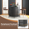 Industrial Bar Table Home Bar Kitchen Countertop Table W/ Storage Shelves
