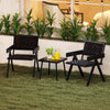 3 Pieces Patio PE Wicker Bistro Set with Quick-Drying Foam-Mix Brown