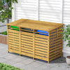 Large Triple Wheelie Bins Storage Wooden Store Cover Garden Rubbish Dustbin Shed