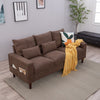 Panana Linen Fabric 2 & 3 Seater Sofa Couch with Wood Legs 3 Colours