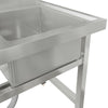 100cm Stainless Steel Commercial Sink Single Bowl Kitchen Catering Prep TableKit