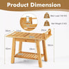 Shower Seat Bench Bathroom Seat Stool Elderly Disabled 2-Tier Organizer Stool