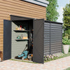 Black Metal Outdoor Garden Storage Shed Metal Lean to Pent Shed for Tool Bike