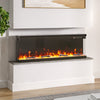 3D Panoramic 40" Modern Wall Electric Fire 3 Side Wall-Inset Fireplace LED Flame