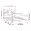 Bed Frame with Headboard 140 x 200 Solid Pine Wood, Bed, Bedroom C4K8