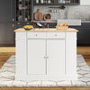 Kitchen Island Storage Cupboard W/Drop Leaf Countertop Side Racks 2-Door Cabinet