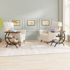 C Shaped End Table, 3 Tier Industrial Small Side Table Wood Bedside Table