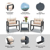 3 Pcs Outdoor Rocking Bistro Set PE Rattan Rocking Chair Set w/Cushions-Brown