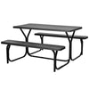 3 Piece Picnic Table Bench Set Outdoor Camping Picnic Tables Black