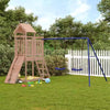 Playhouse Climbing Frame with Swings Climbing Wall Kids Solid Wood Pine