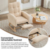 Rocking Chair w/ Adjustable Footrest for Living Room Teddy Fabric Rocking Chair