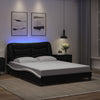 Bulliing Bed Frame with Black and White 120x200 Faux Leather,Double Bed M4U2