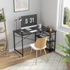 48” L-shaped Corner Computer Desk Reversible Home Office Writing Desk W/Shelves