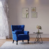 Velvet Lounge Armchair Fireside Button Back Rivet Accent Sofa Chair w/Cushion
