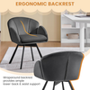 Accent Chair Swivel Velvet Padded Seat Iron Legs Vanity Makeup Flower Dark Grey