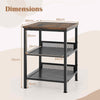 Modern Sofa Side Accent Table Nightstand 3-Tier Square End Table Storage Shelf